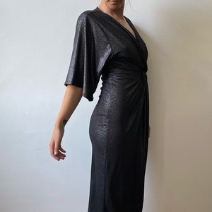 ZARA metallic midi cocktail dress; Size S